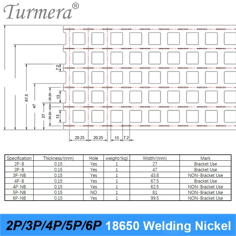 1KG 18650 2P 3P 4P 5P 6P Welding Nickel Strip 0.15mm Thickness for Screwder Lithium Battery Solder and Electric Bike Use Turmera