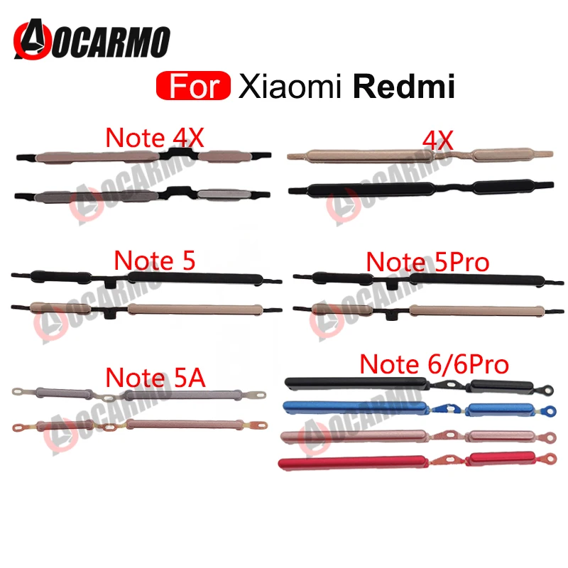 

Кнопка для Xiaomi Redmi Note 4X 5 6 Pro 5A 6Pro, Боковая кнопка для включения/выключения/уменьшения громкости, запасные части для ремонта Redmi 4x