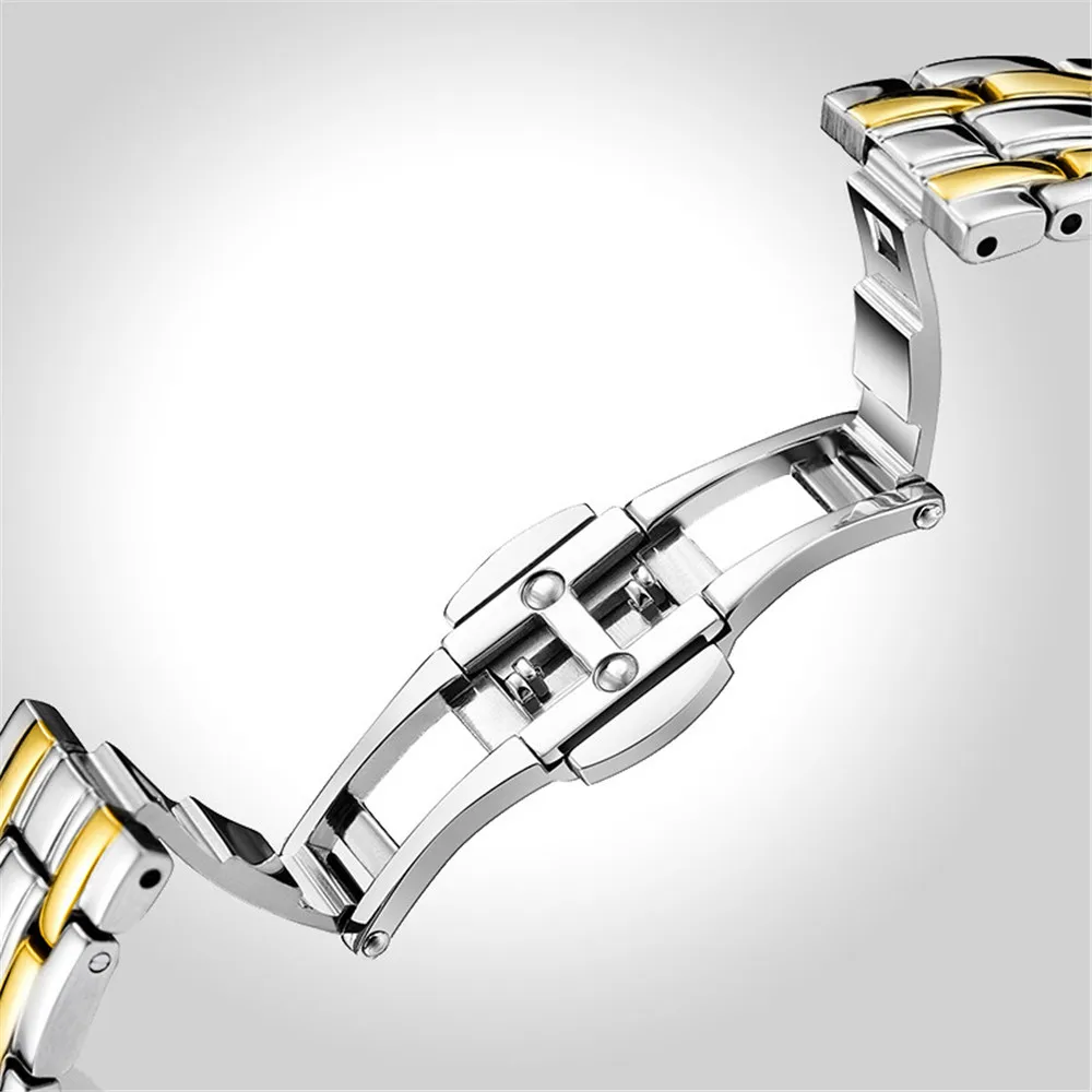 GUANQIN-reloj de acero inoxidable para hombre y mujer, cronógrafo de pulsera con fecha, conjunto de pareja, 2020