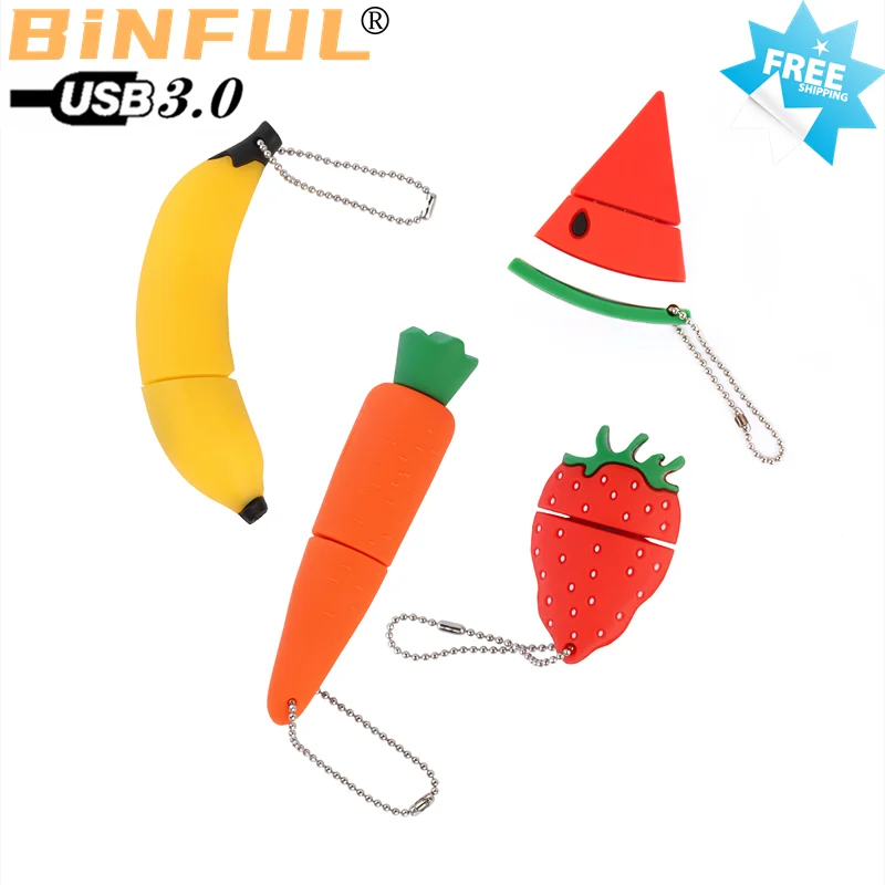 Genuine USB 3.0 cartoon fruit USB flash drive 8GB 16GB 32GB 128GB 256GB U disk Cute thumb memory stick 64GB pen drive usb flash