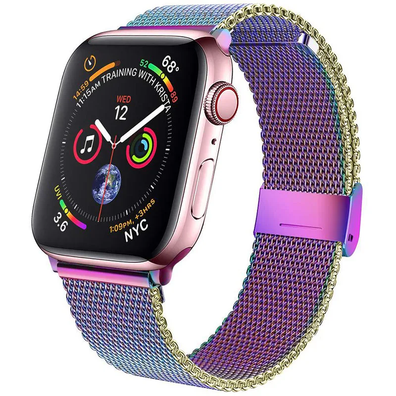 Correa Milanese loop para Apple watch, 44mm, 40mm, 38mm, 42mm, correa de Metal de acero inoxidable para iWatch series 4 3 2 1, Correa # SW