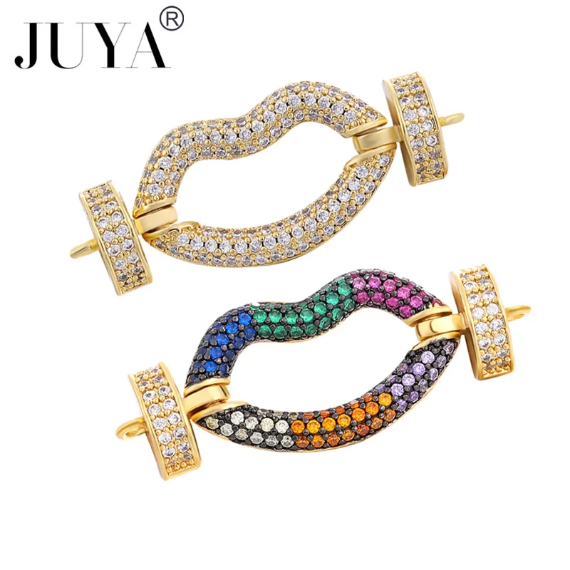 

JUYA 2021 Fastener Spiral Clasps For Jewelry Making Cubic Zirconia Charms Connectors DIY Handmade Jewelry Findings Accessories