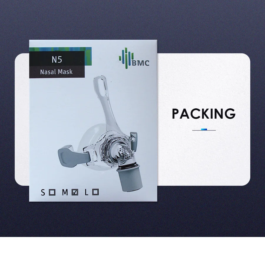 BMC CPAP Nasal Mask Full Face Mask With Tube Adjustable Strap Respirator For Travel CPAP Machine Anti Snoring Stopper Solution