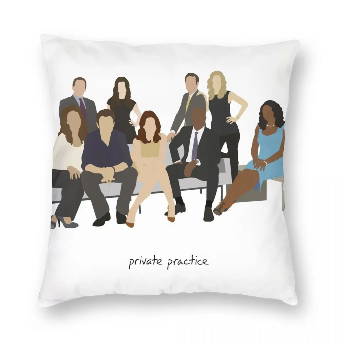 Private Practice Square Pillowcase Polyester Linen Velvet Pattern Zip Decor Room Cushion Cover