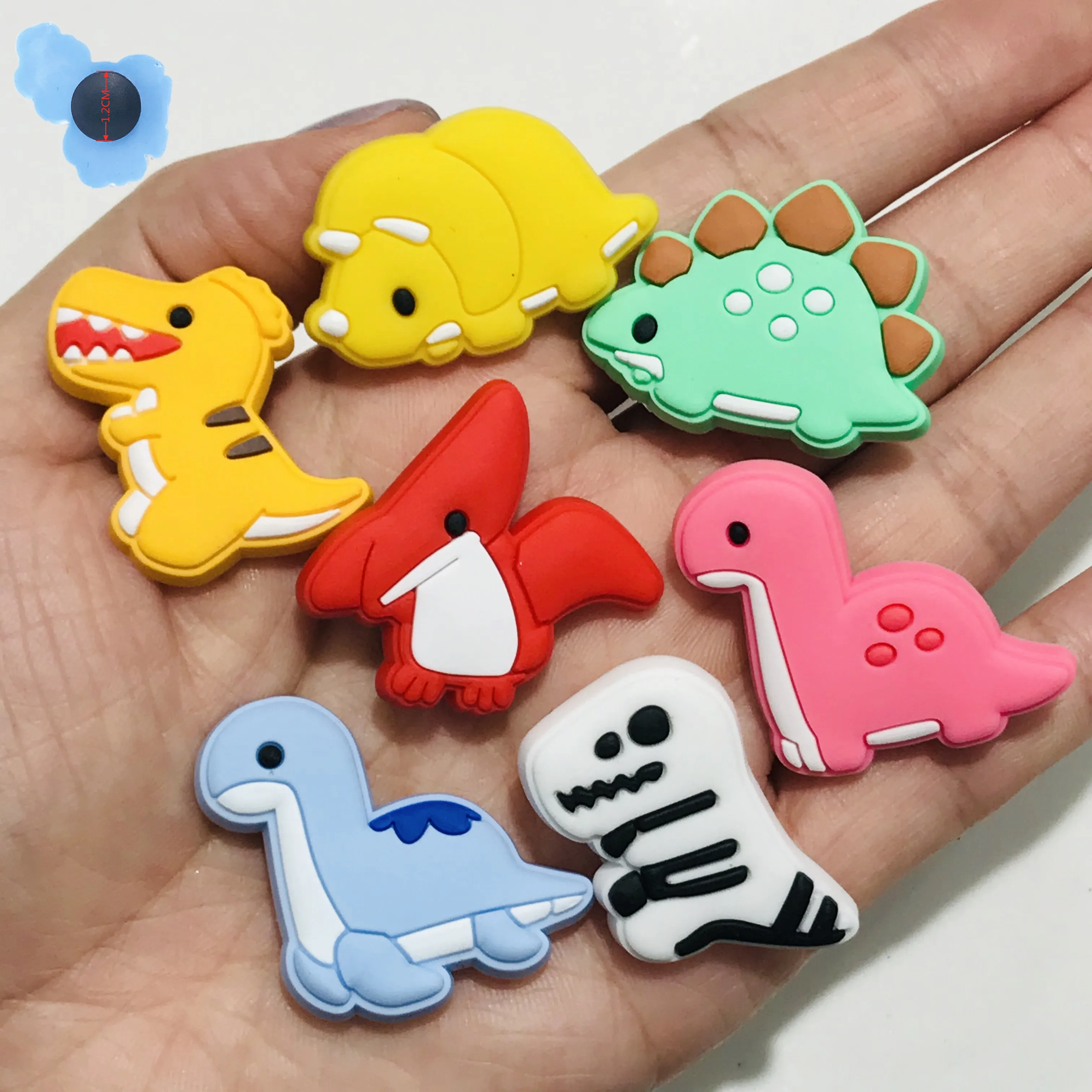 Single Sale 1pcs Shoe Charms Tyrannosaurus Novel Dinosaur Shoe Accessories Garden Shoes Decoration for   Kid's Gift