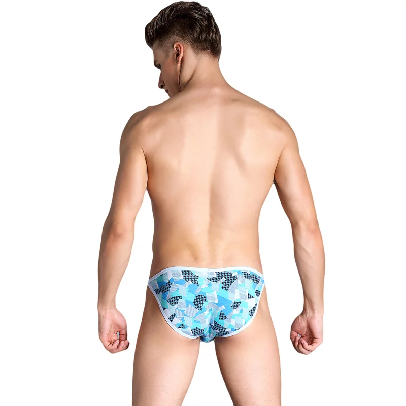 Mens Briefs With Bulge Pouch Underwear Sexy ShortsBriefs Breathable Men\'s Printing Briefs 1 PCS Soft Comfortable Man Panties