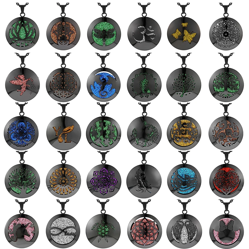 New Design Simple Aromatherapy Diffuser Locket Perfume Essential Oil Necklace Stainless Steel Locket with Felt Pads For Woman