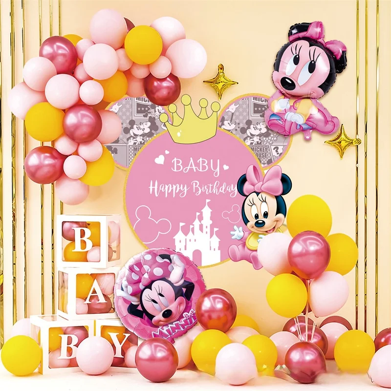 53Pcs Disney Mickey Foil Balloons Set Minnie Mouse Balloon Birthday Party Decoration Baby Shower Kids Toy Air Globos Supplies