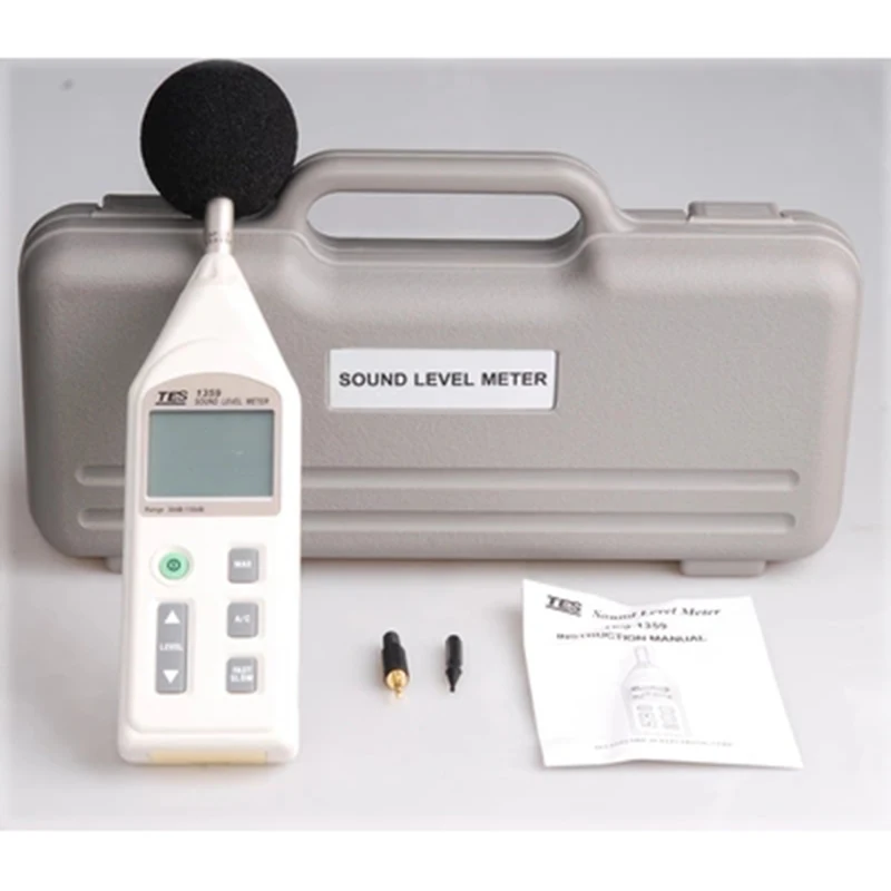 TES-1359 Sound Level Meter Measurement level 30dB to 130dB , Fast/Slow Dynamic Characteristic , A&C Frequency Weighting .