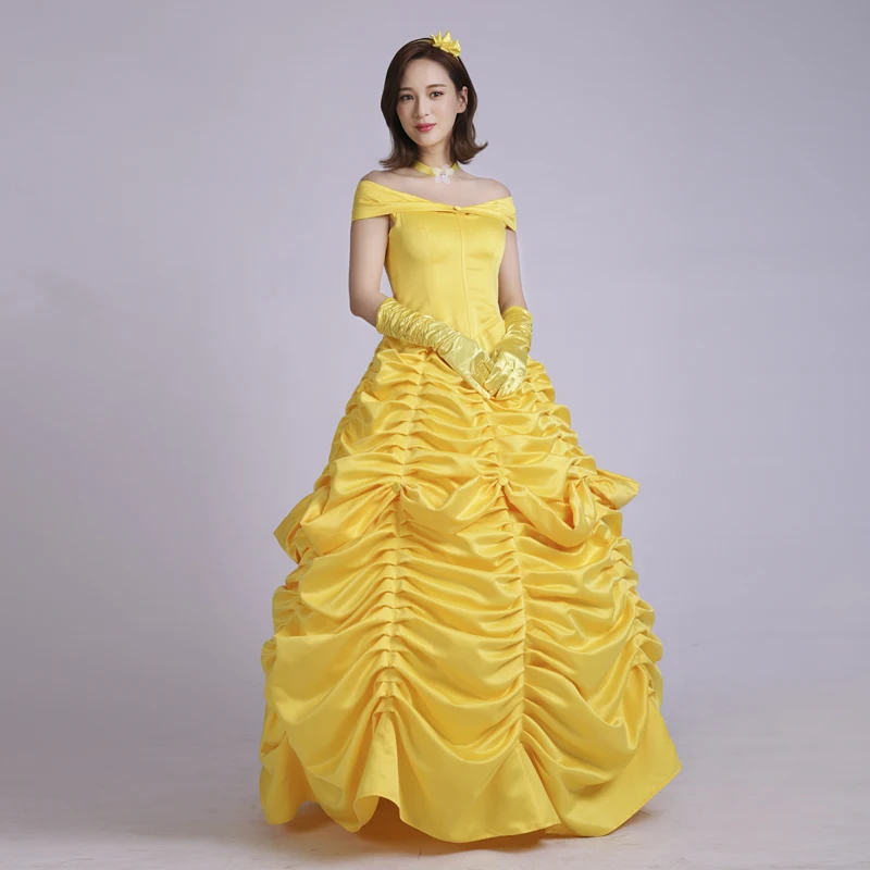 

Custom-Made New Arrival Adult Princess Belle Cosplay Costume Halloween Costumes Dress For Women Girls