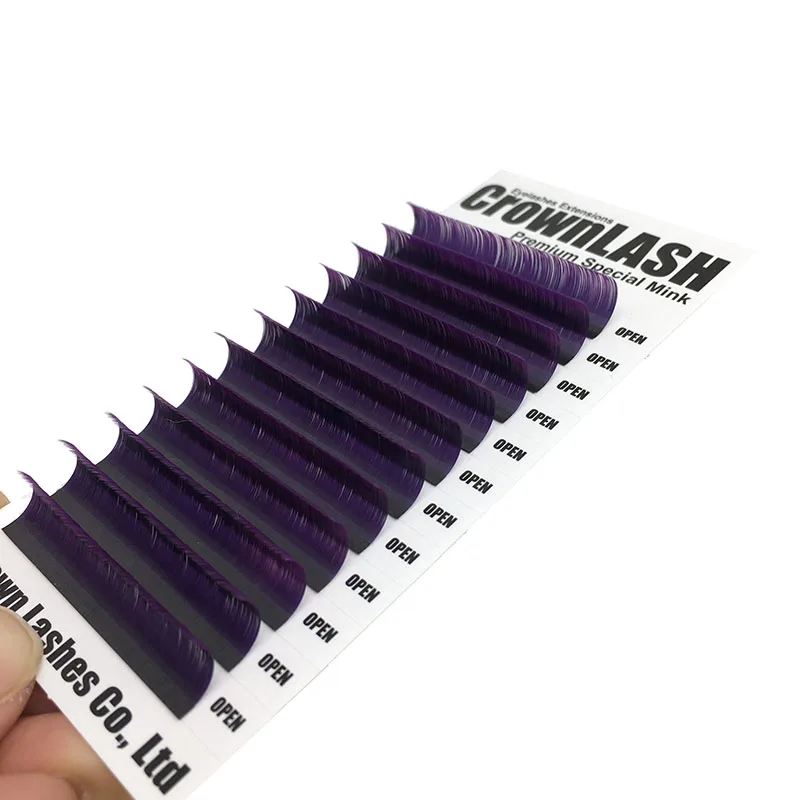 CrownLash 2tone Ombre fioletowy C D DD-0.07 0.10 9-15mm podwójny kolor Volum rzęsy do przedłużania jasny miękki błyszczący