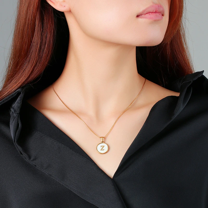 Vnox مزاجه الأولي عملة قلادة للنساء هندسية ساحة قلادة مستديرة هدية عيد الميلاد إلى GF زوجة ابنة #3