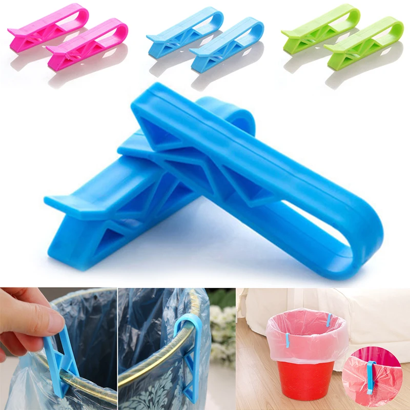 5pcs Waste Bin Trash Bag Fixed Clip Home Organizer Garbage Can Lock Holder Clips Anti-Slip Fixation Clips Holder