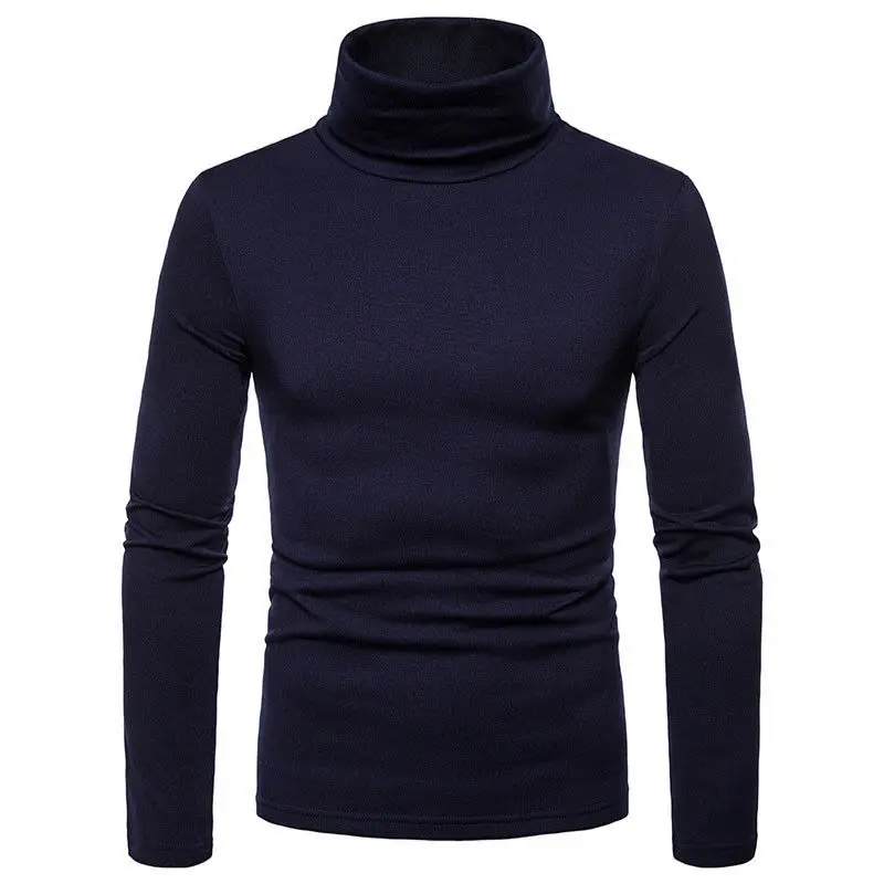 New Streetwear Men\'s Winter Warm Cotton High Neck Pullover Jumper Sweater Tops Mens Turtleneck Fashion