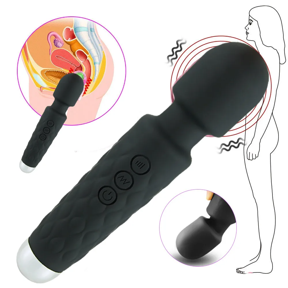 20 Speeds AV Magic Wand Dildo Vibrator For Women Silicone Female Masturbator Sex Toys For Adults 18 Clit Vaginal Body Massager