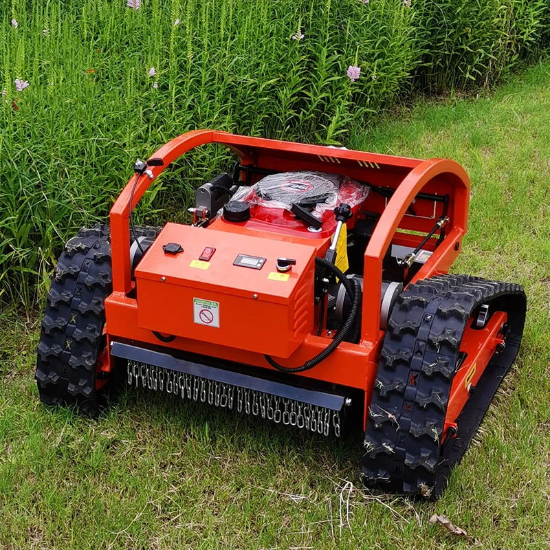 Garden Management Lawn Mower Small Remote Control Crawler Land Reclamation Weeding Machine Gasoline Power Planting Lawn Mower