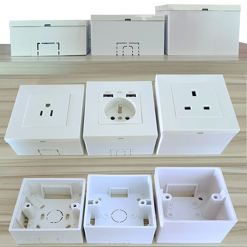 White 35 | 40 | 52 mm Switch Installation Box Wall Surface Junction Outfit Box, Socket External Mounting Outlet Box