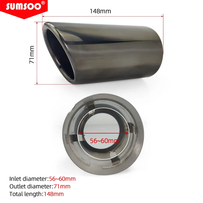 Genuine SUMSOO Car Accessories For Volkswagen Polo Golf 6 Jetta MK6 1.4T VW Golf 7 MK7 Bora Auto Car Exhaust Tip Muffler Pipe