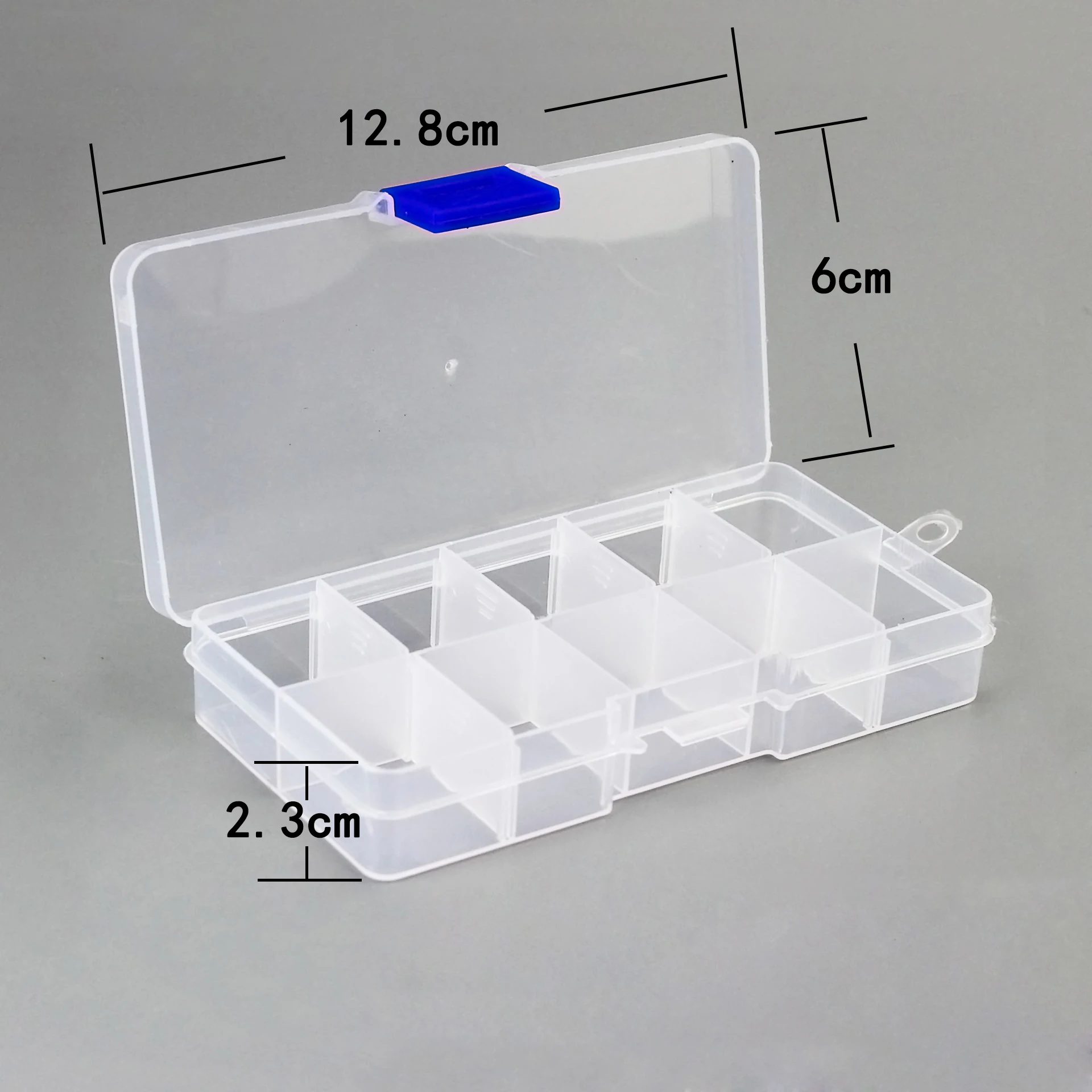 10 Grids Jewelry Box Compartments Plastic Transparent Organizer Bead Case Cover Container Storage for Jewelry Pill Adjustable