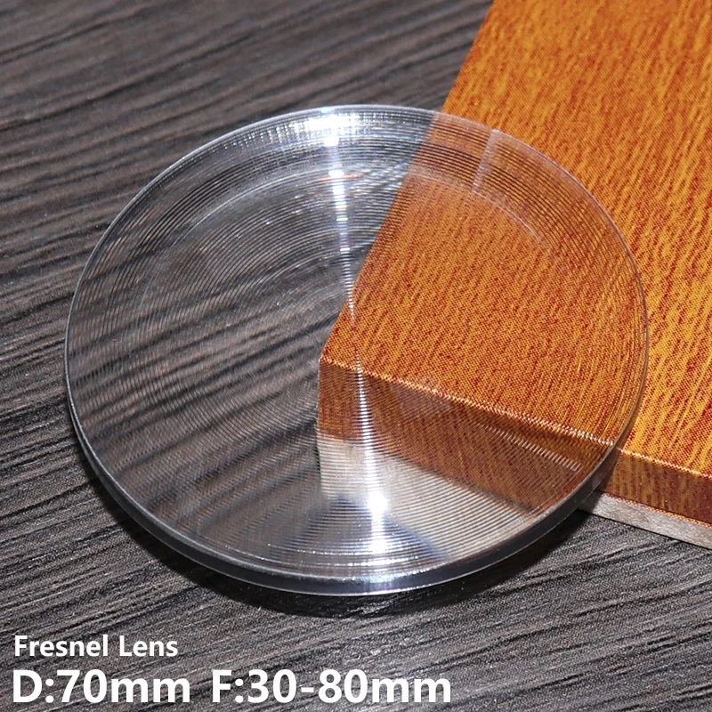 

Fresnel lens D70mm F60mm sample 6 focal lengths for led light Stage lights Flashlight Spotlight amplify Customizable