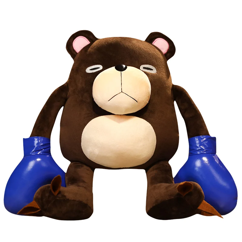 1pc 30-50cm japão anime figura de boxe urso de pelúcia boneca recheado macio anime japonês personagens macio urso borwn crianças brinquedos para o menino