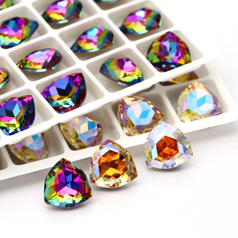 Colorful Loose Rhinestones DIY Clothes Sewing Decoration Crystal Crafts Pointback Glue On Rhinestones Glass Strass