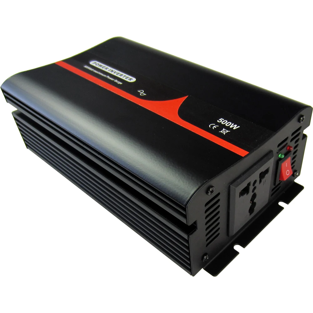 500VA/500W Single Phase Pure Sine Wave Inverter 12V 24V 48V DC TO 100~120VAC, 220~240VAC Output Industrial Frequency