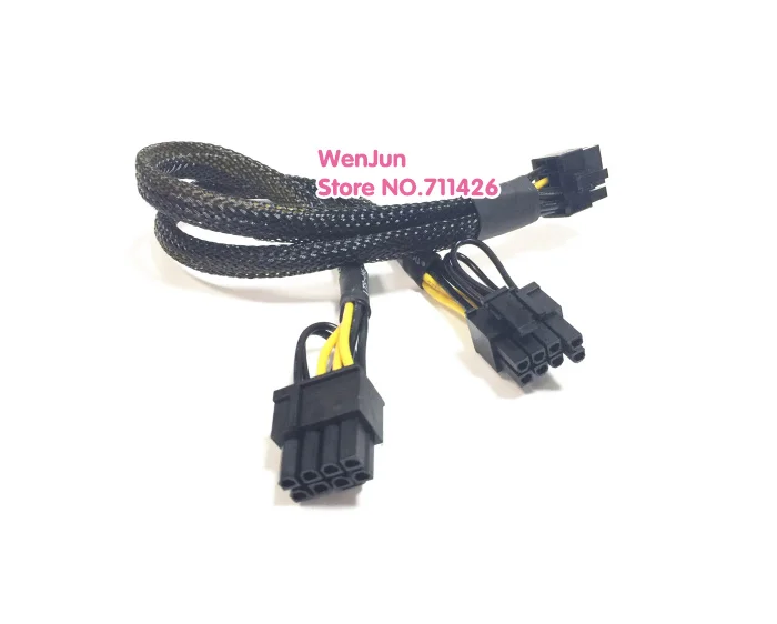 High Quality  35cm black sleeved 8pin to Dual 8pin(6+2) graphic Card Power Cable for DELL R420 and GPU Video card