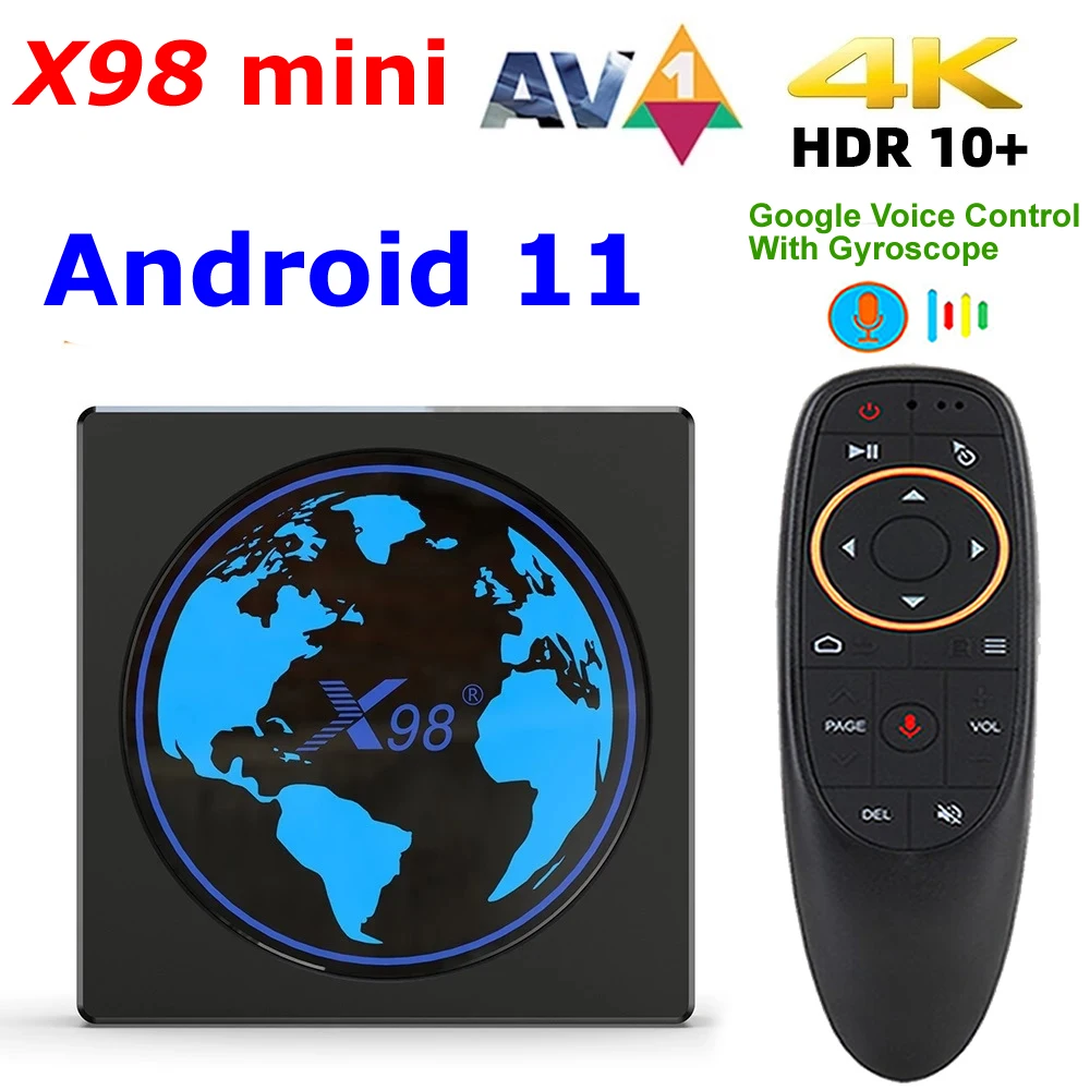 

X98 mini Android 11 TV Box Amlogic S905W2 4G RAM 64GB ROM Set Top Box 5G Dual WIFI AV1 HDR 10+ BT 4K Youtube Media Player