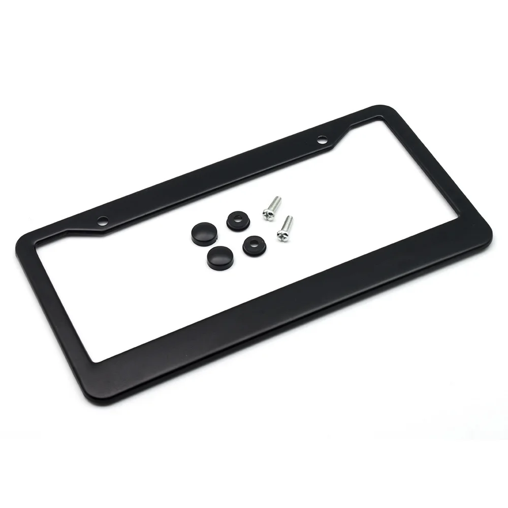 1 PC American Standard Stainless Steel License Plate Frame United States Canada Black Silver Car Number Frame Holder With Screws