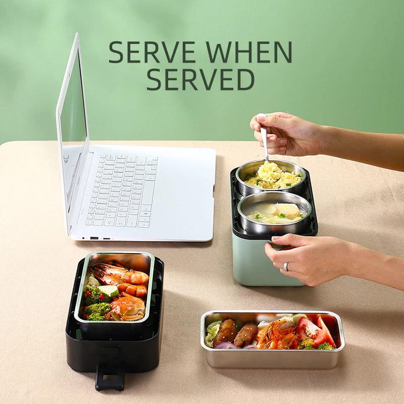 Portable Electric Heating Bento Lunch Box Meals Office School Restaurant Thermal Fresh Boxes Dinnerware Food Storage Container