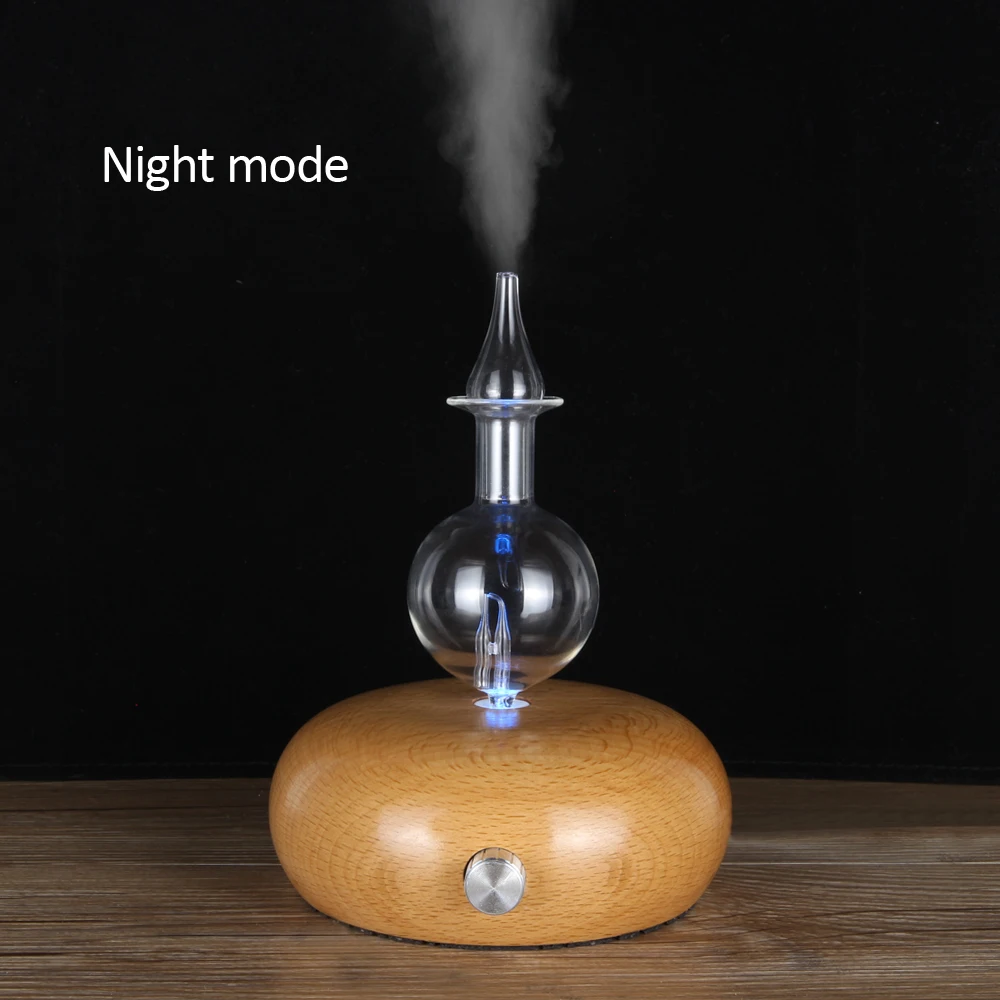 ناشر الزيت العطري مع ضوء Led ، مبخر أصلي مصنوع من الخشب والزجاج ، تصميم جديد ، 2021