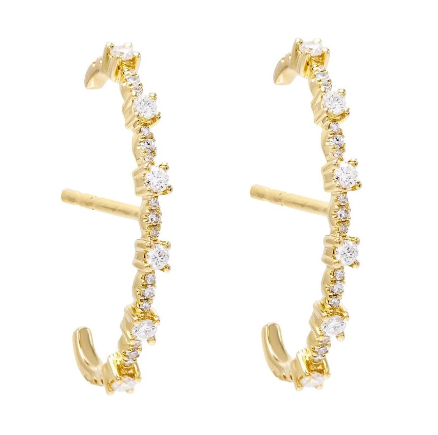 gold silver color micro pave white cz Long bar stud earring simple geometric women fashion jewelry wholesale