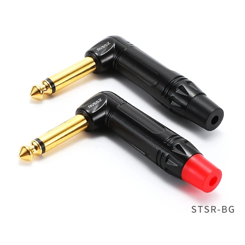 

1Pcs 6.35 gold-plated sophomore core audio power amplifier microphone mixer guitar cable elbow 90 degree right angle 6.5