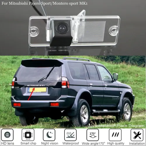 Imagen 1 del producto Cámara de visión trasera de coche para Mitsubishi Pajero Sport/Montero sport MK1 1996-2008 para aparcamiento visión nocturna HD