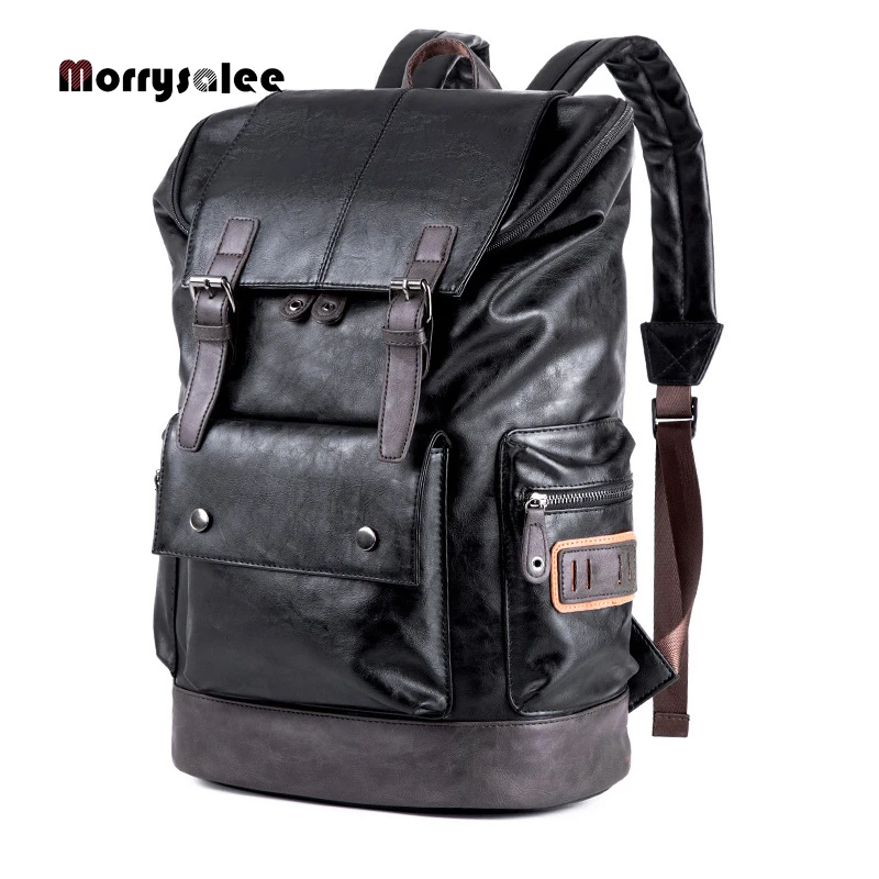 2024 New Retro Men's High Quality Leather Backpack 15.6 Inch Laptop Backpack Student Waterproof Backpack Leisure Travel Backpack