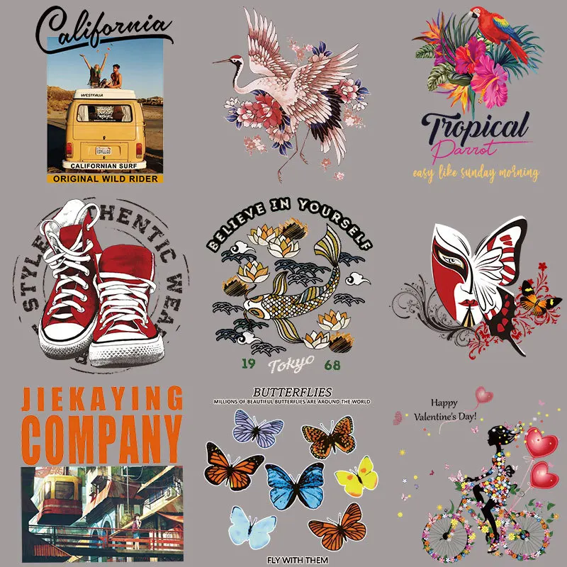 A-Level Butterfly Stripe Patches Washable Hoodies Heat Press Tops Diy Vinyl Patches For Backpack T-shirt Mask Shoes CQ