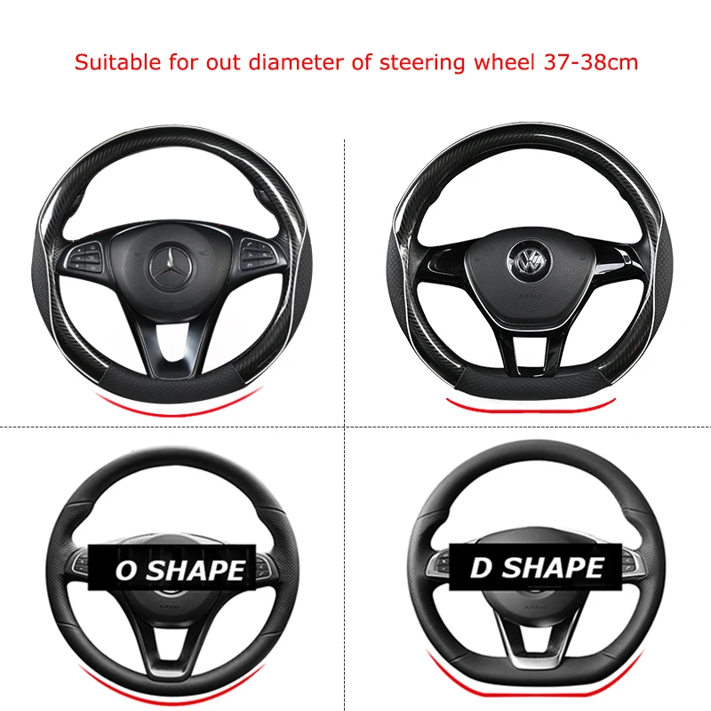 Carbon Fibre+Leather Car Steering Wheel Cover For VW GOLF 7 2015 POLO JATTA Passat Tiguan For Nissan Qashqai J11 X-trail T32