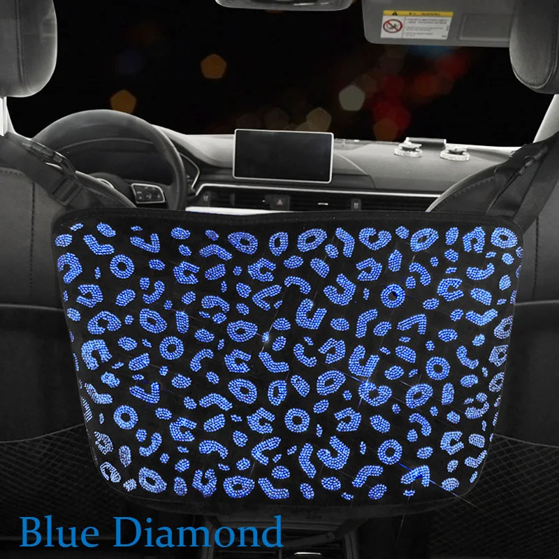 Colorful Diamond Universal Car Organizer Seat Back Storage Bag Luggage Holder Pocket For Car Seats Between Net Bag Auto Styling