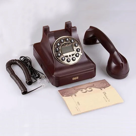 retro landline Telephone hotel home house office Vintage European antique fixed phone black red white  caller ID screen table