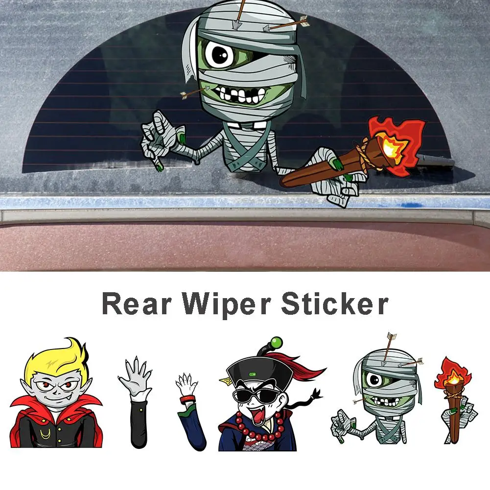 Halloween Car Stickers Car Rear Windshield Decals Auto Decoration Waving Wiper Sticker Car Styling Rear Window Wiper Sticker