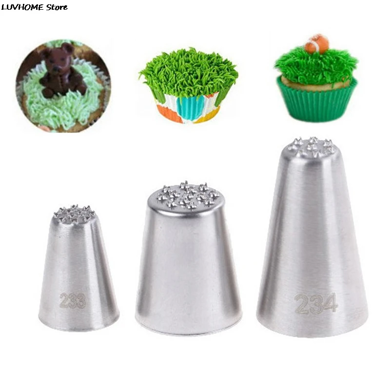 1/3Pc Cream Decoration Mouth Small Grass Shape Cream Nozzle Baking Tools Grass Cream Icing Nozzles Pastry Stainless Steel