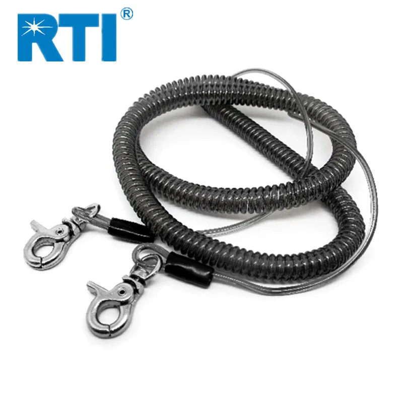 

RTI Fishing Lanyard 1.3m 2m 3m 5m 10m Boating Fishing Retention Rope Safety Retractable Coiled Tether for Pliers Lip Grips Pesca