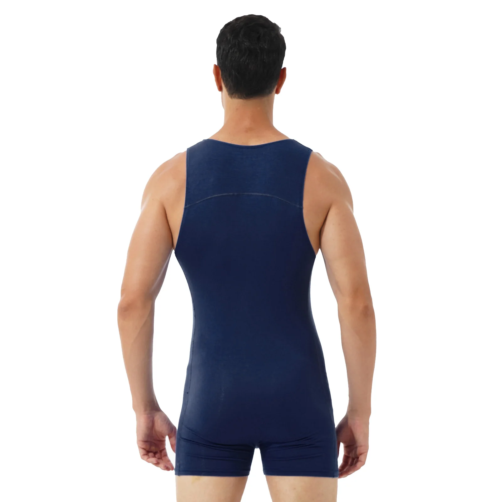 Body deportivo de entrenamiento sin mangas para hombre, ropa de dormir de cuello redondo, Bóxer atlético de lucha libre, leotardo, disfraz