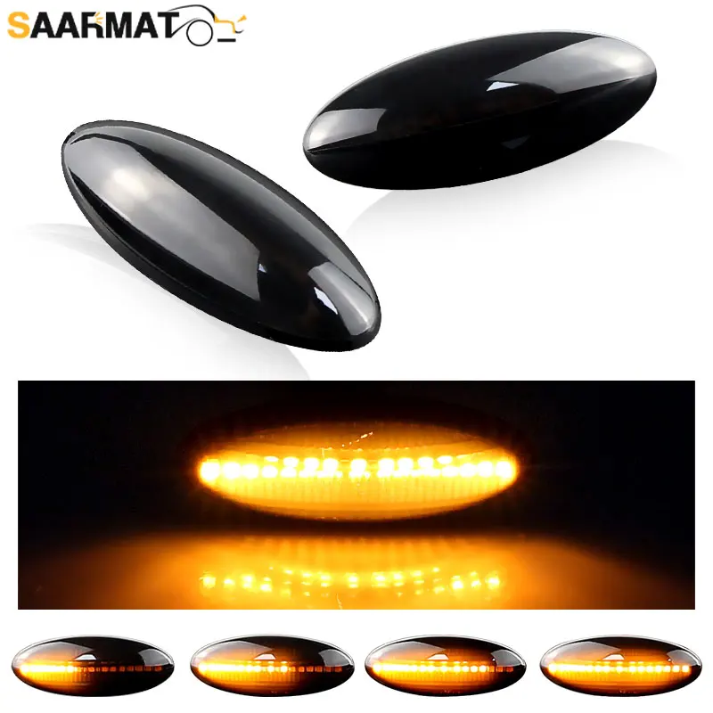 2x LED Turn Signal Light Dynamic Side Marker Fender Sequential Lamp for Toyota Yaris Vitz XP90 RAV4 XA30 MK3 Auris E150 Corolla