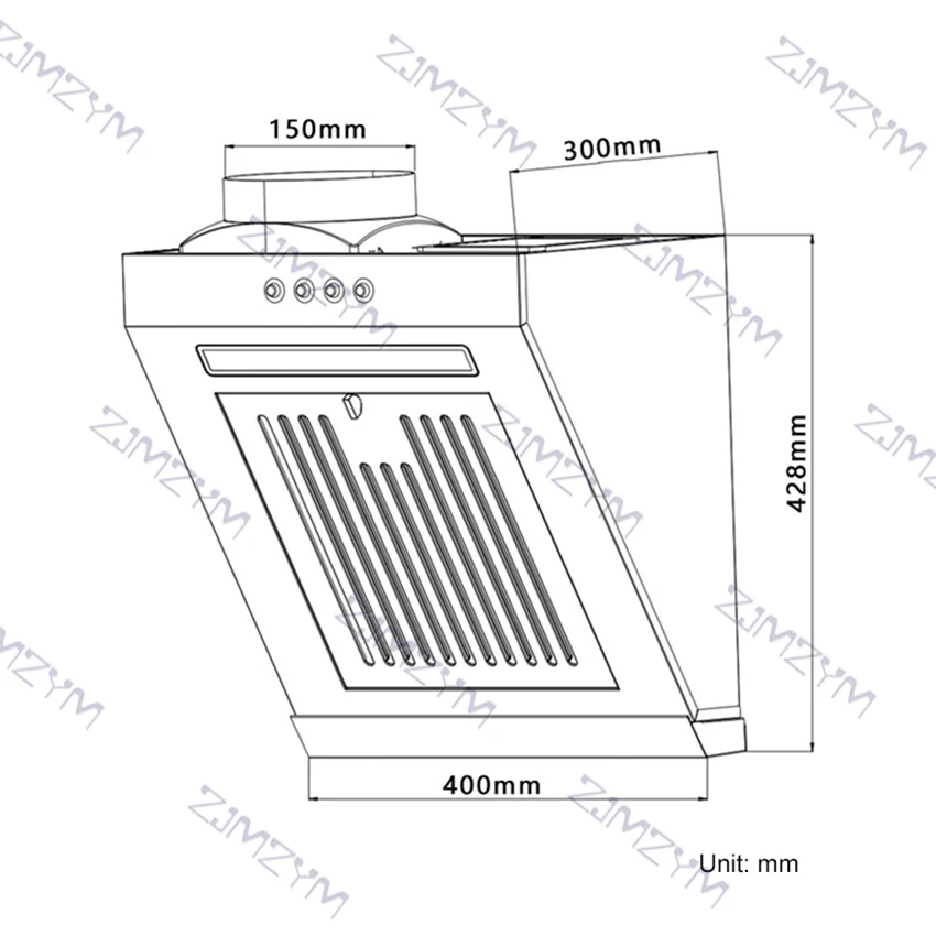 الجانب المصغر شفط مجموعة هود الفولاذ المقاوم للصدأ لوحة معلقة المنزلية التهوية 400 مللي متر المطبخ العادم طباخ اغطية 220 فولت