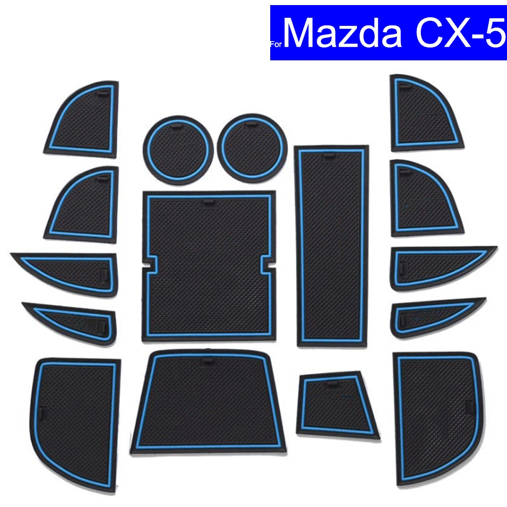 Non-slip Car Door Gate Slot Mats Carpets Position Cup Holder Pads For Mazda CX-5 2013 2014 2015 Door Groove Mat