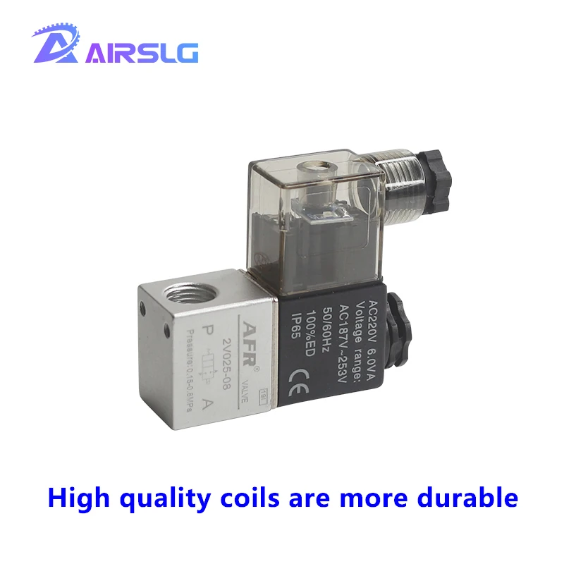 2V025-08 Valve 12V 24V 110V 220V 36V Volt  Air Solenoid Valves 2 Position 2 Port 1/4