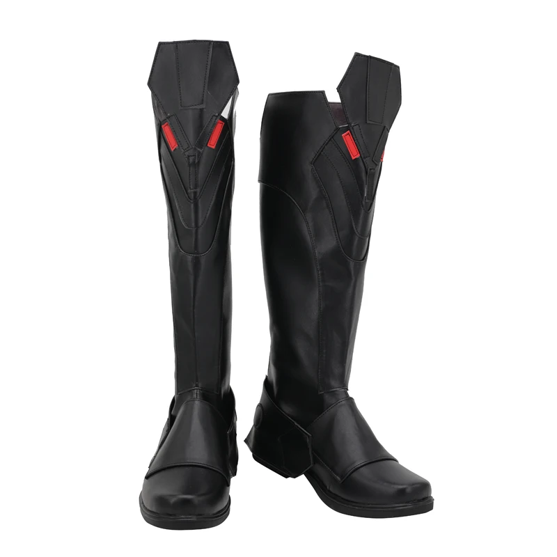 CosplayLove OW Game Reaper Gabriel Reyes Czarne Buty Cosplay Długie Kozaki Skórzane Szyte na Zamówienie