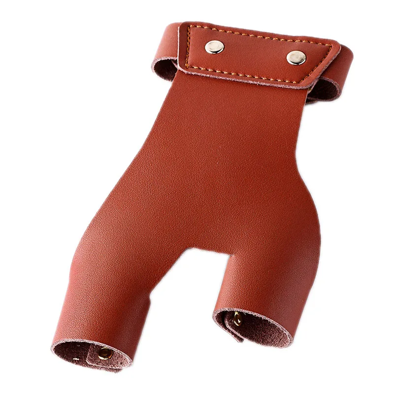 2 finger Kuh Leder Traditionelle Bogenschießen Bogen Handschuhe Spitze Protector für Outdoor Jagd Schießen Zubehör Links Hand Handschuhe